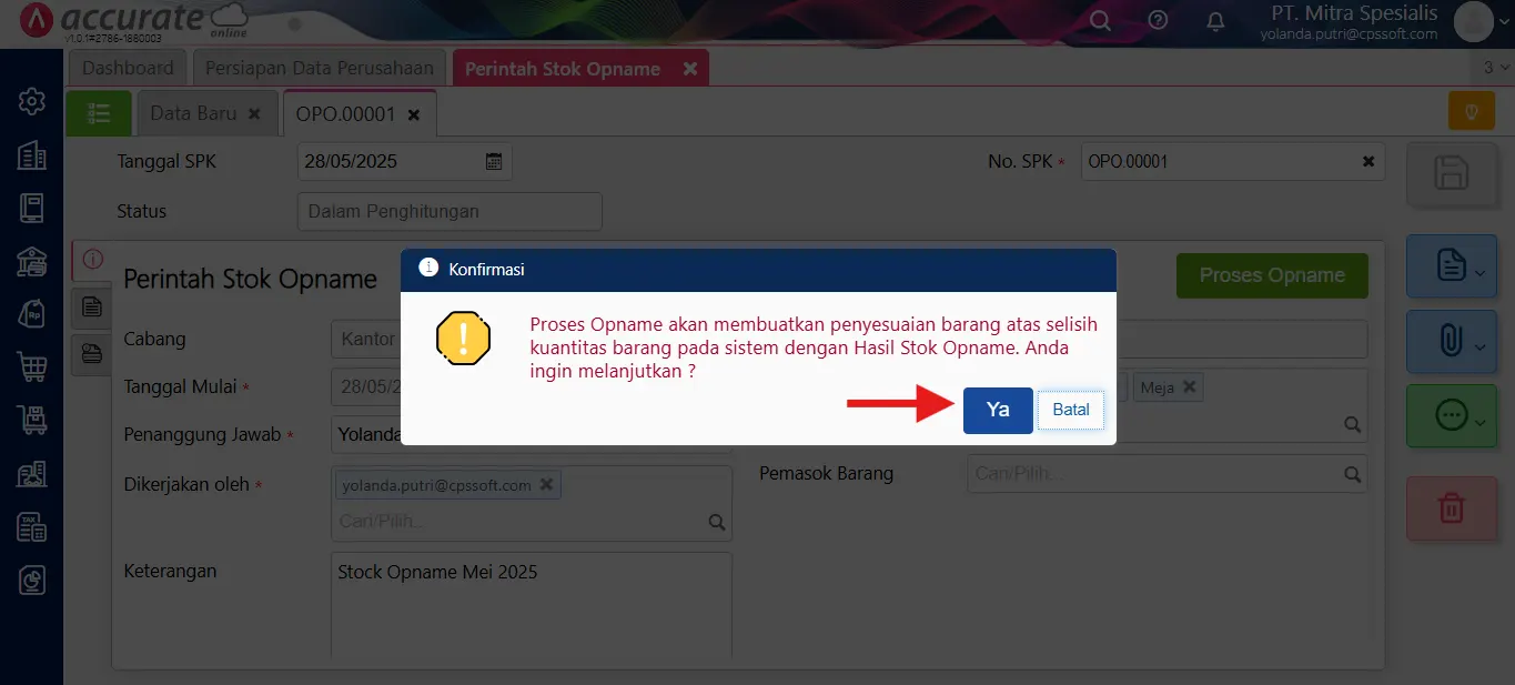 10 Mencatat proses stok opname